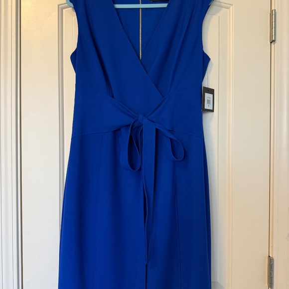 Ellen Tracy‎ cobalt blue tie front Dress Size 12 - Picture 1 of 7